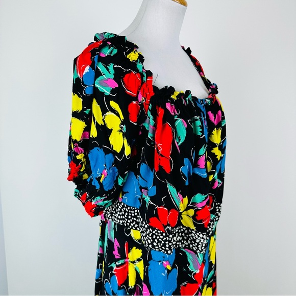 TIXO X Target Black Floral Off Shoulder Maxi Dress Size 28W-30W - Picture 4 of 11